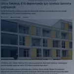 Erkanlı Holding Deprem Yardımı ile Univa Sakarya'da ücretsiz konaklama.